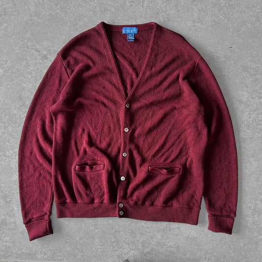 Burgundy V-Neck Cardigan