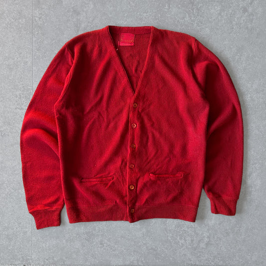 1970s | Vintage Red Cardigan Sweater