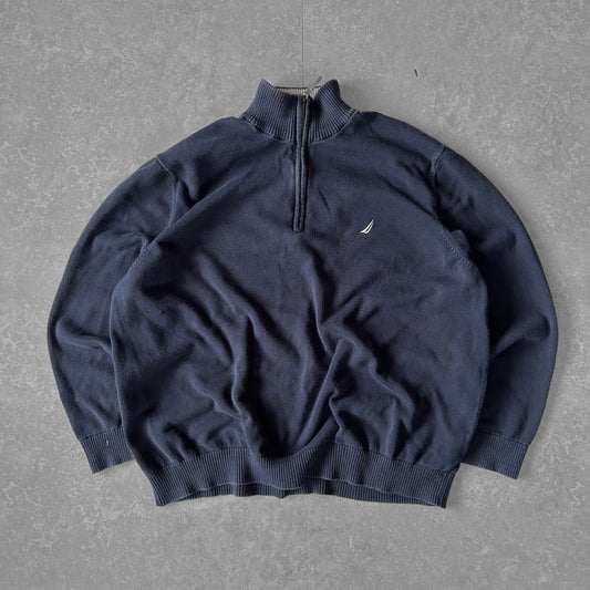 Nautica Navy Quarter-Zip Pullover Sweater
