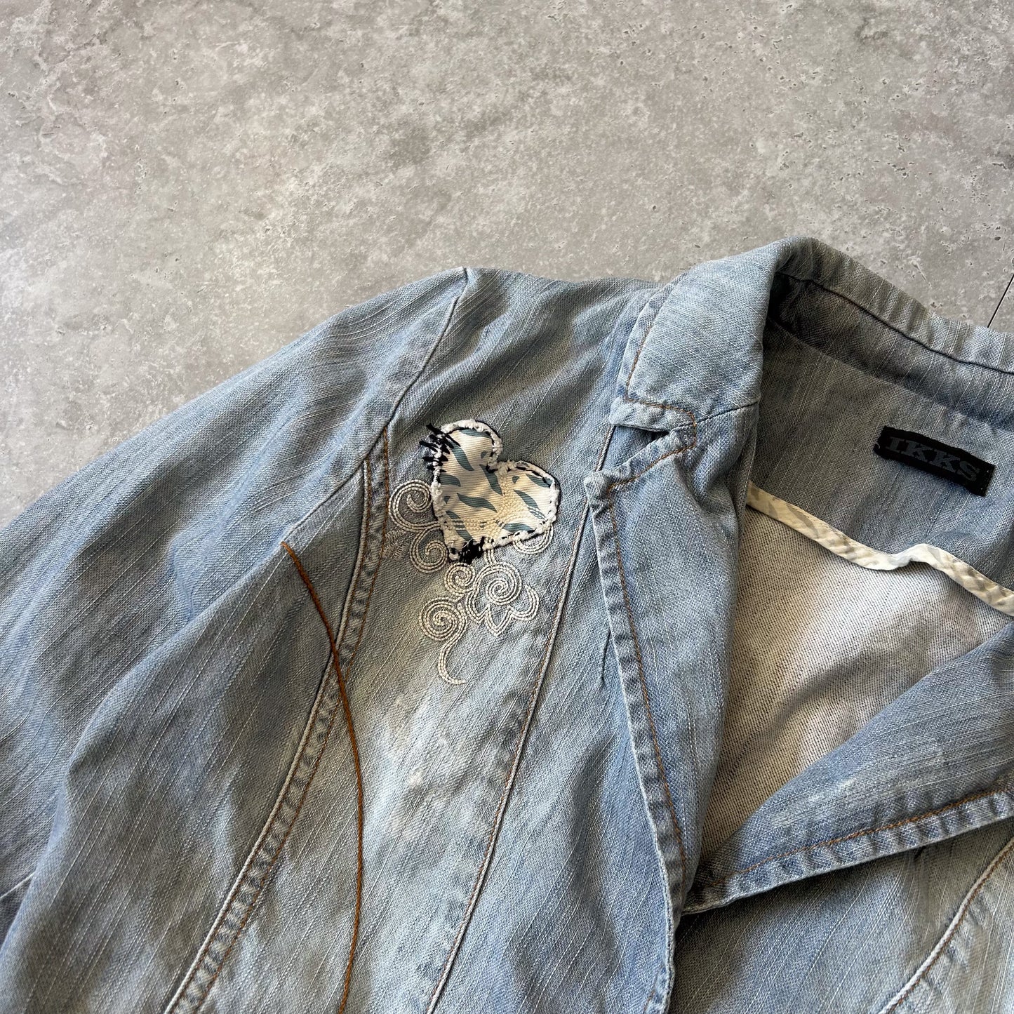 IKKS Light Blue Denim Blazer Jacket