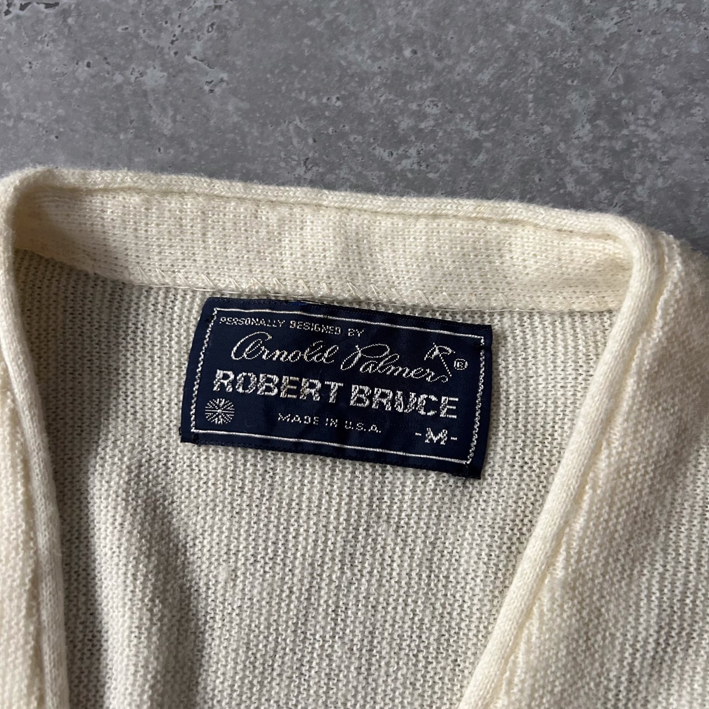 Vintage White Knit Cardigan by Arnold Palmer