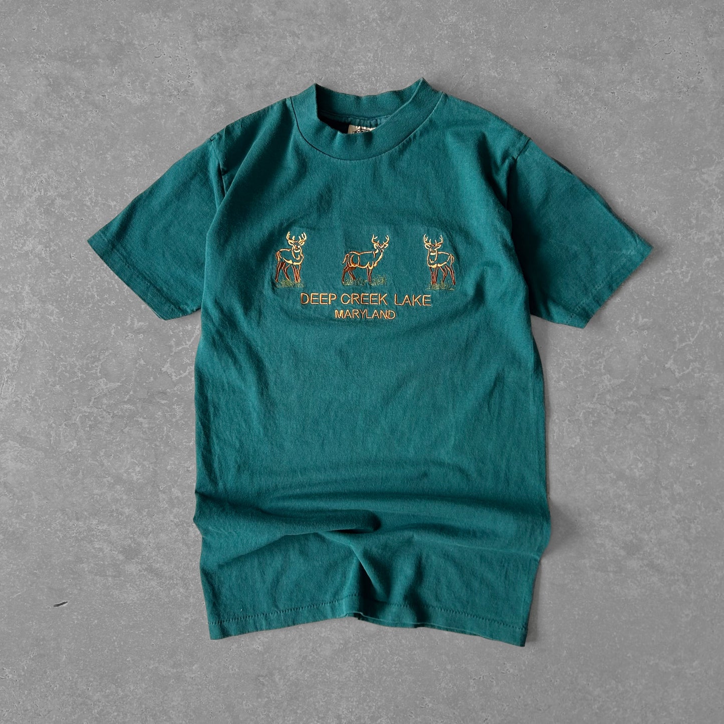 Vintage Deep Creek Lake Maryland Deer Embroidered Tee