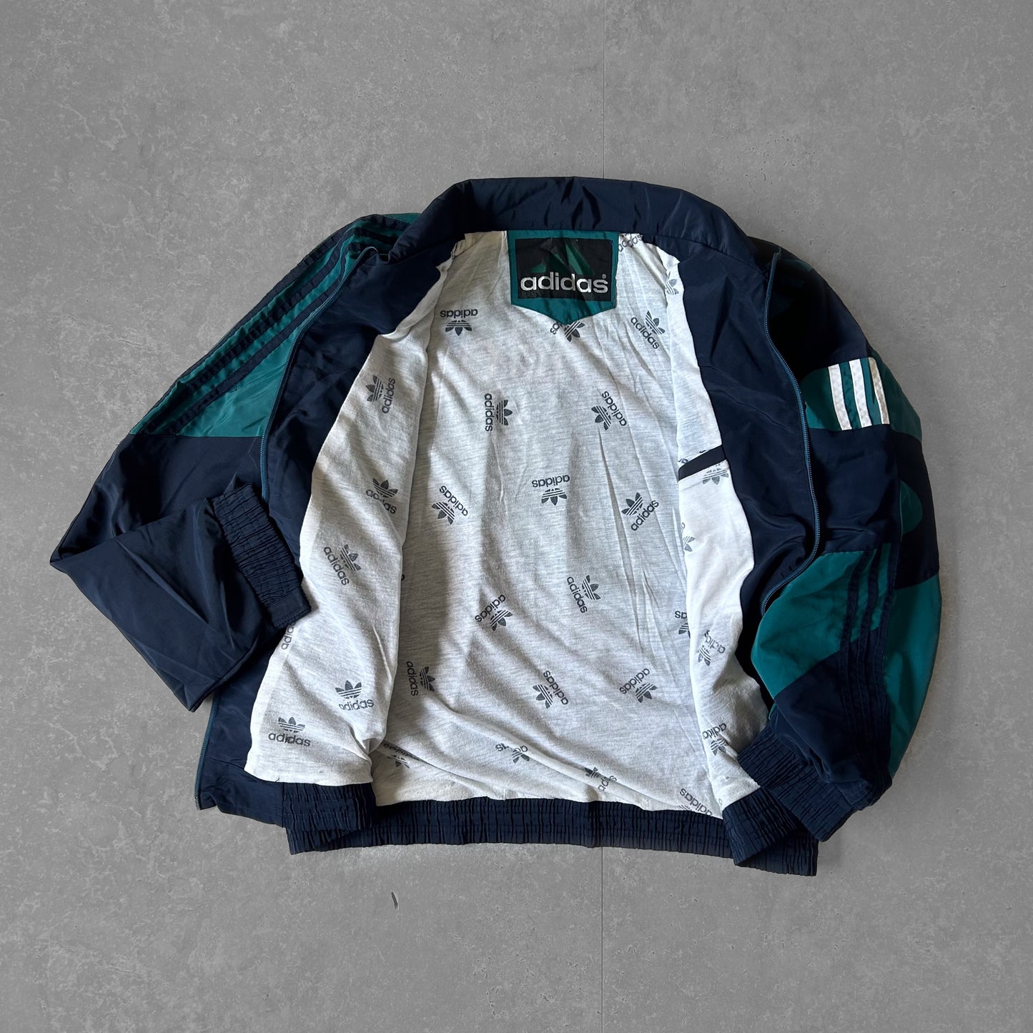 Adidas Retro Track Jacket in Teal and Navy