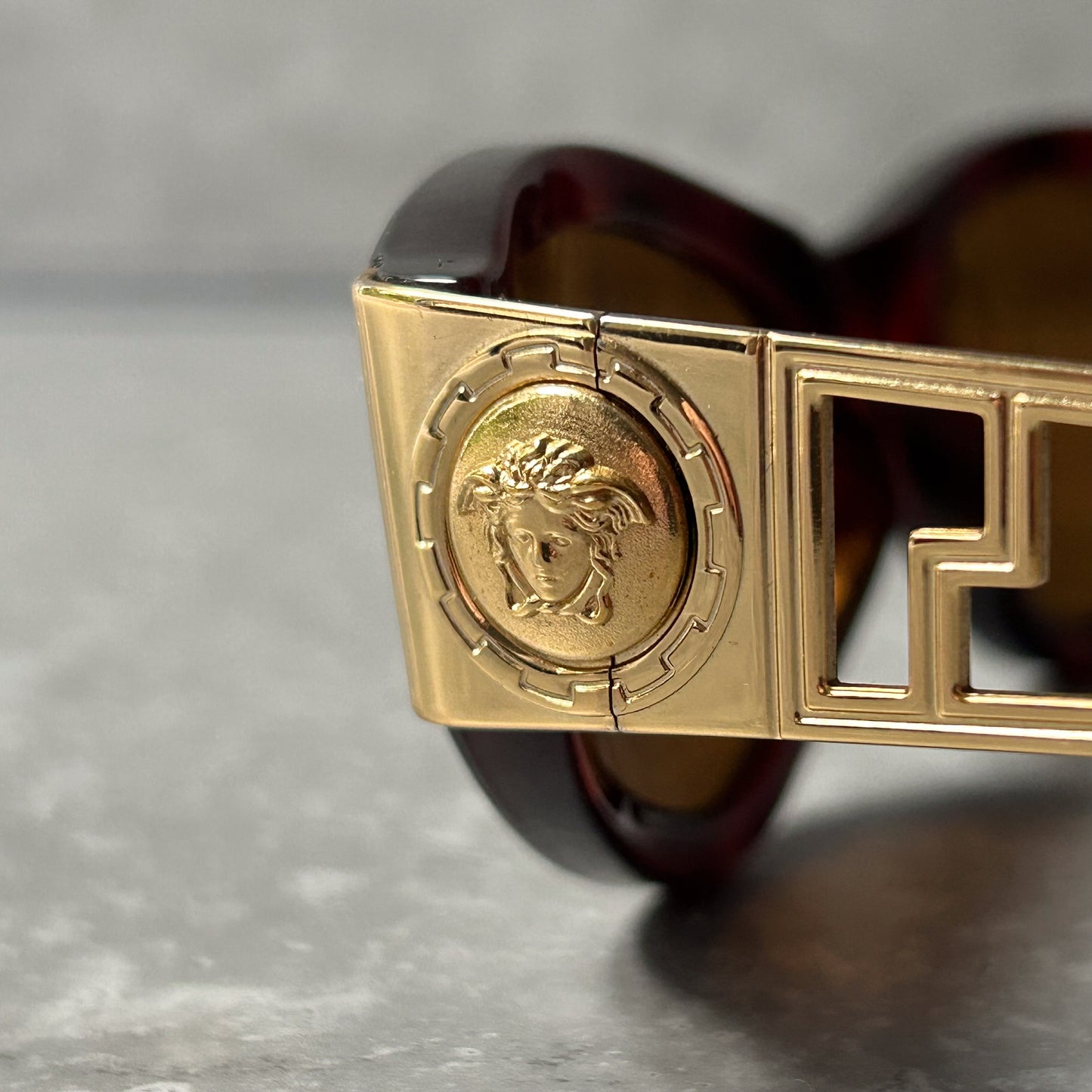 1990s | Vintage Versace Medusa and Tortoiseshell Sunglasses (MOD 492 COL900)