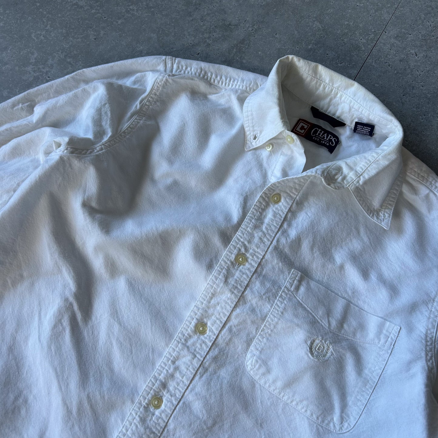 Chaps White Cotton Button-Down Shirt