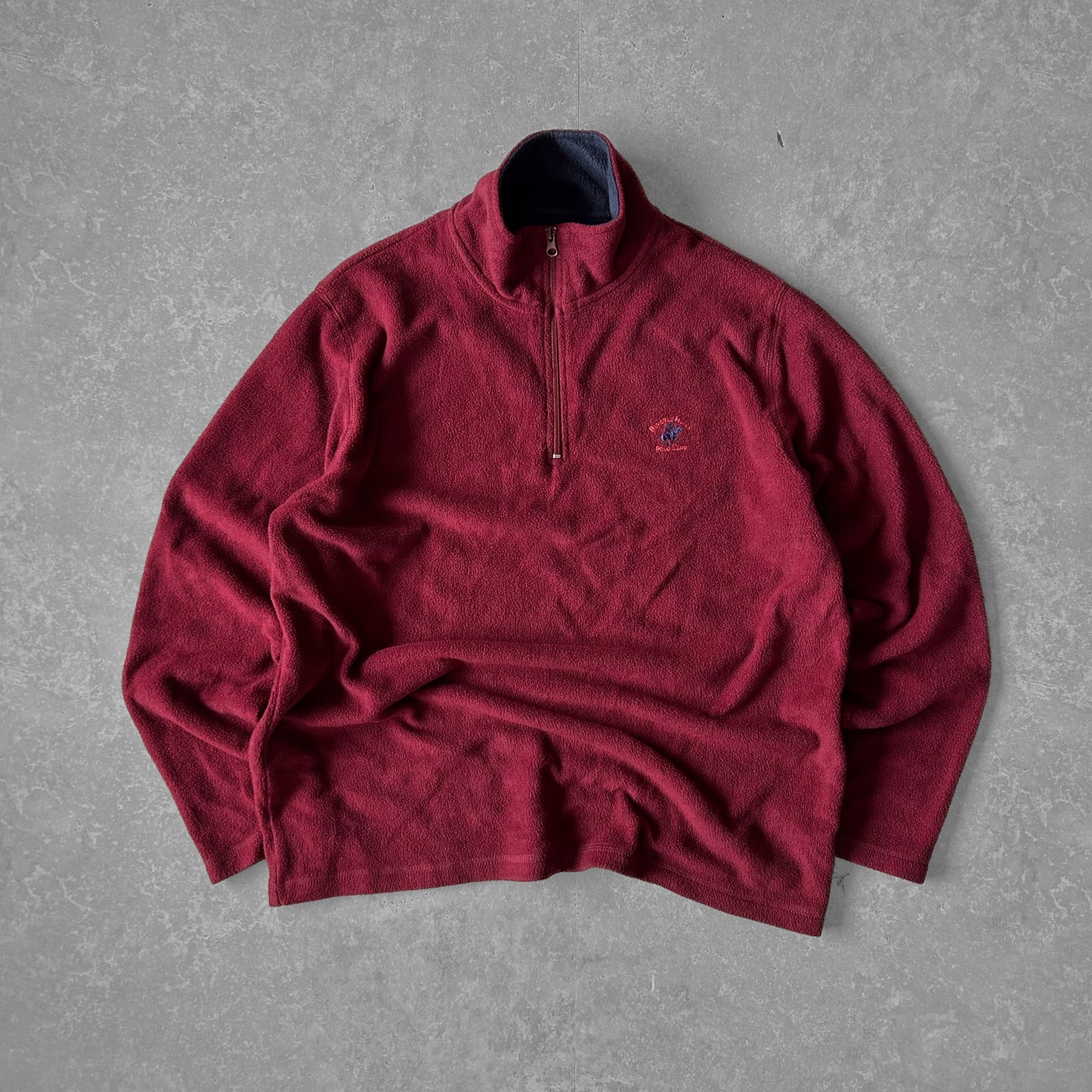 Beverly Hills Polo Club Burgundy Fleece Half-Zip Pullover