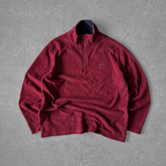 Beverly Hills Polo Club Burgundy Fleece Half-Zip Pullover