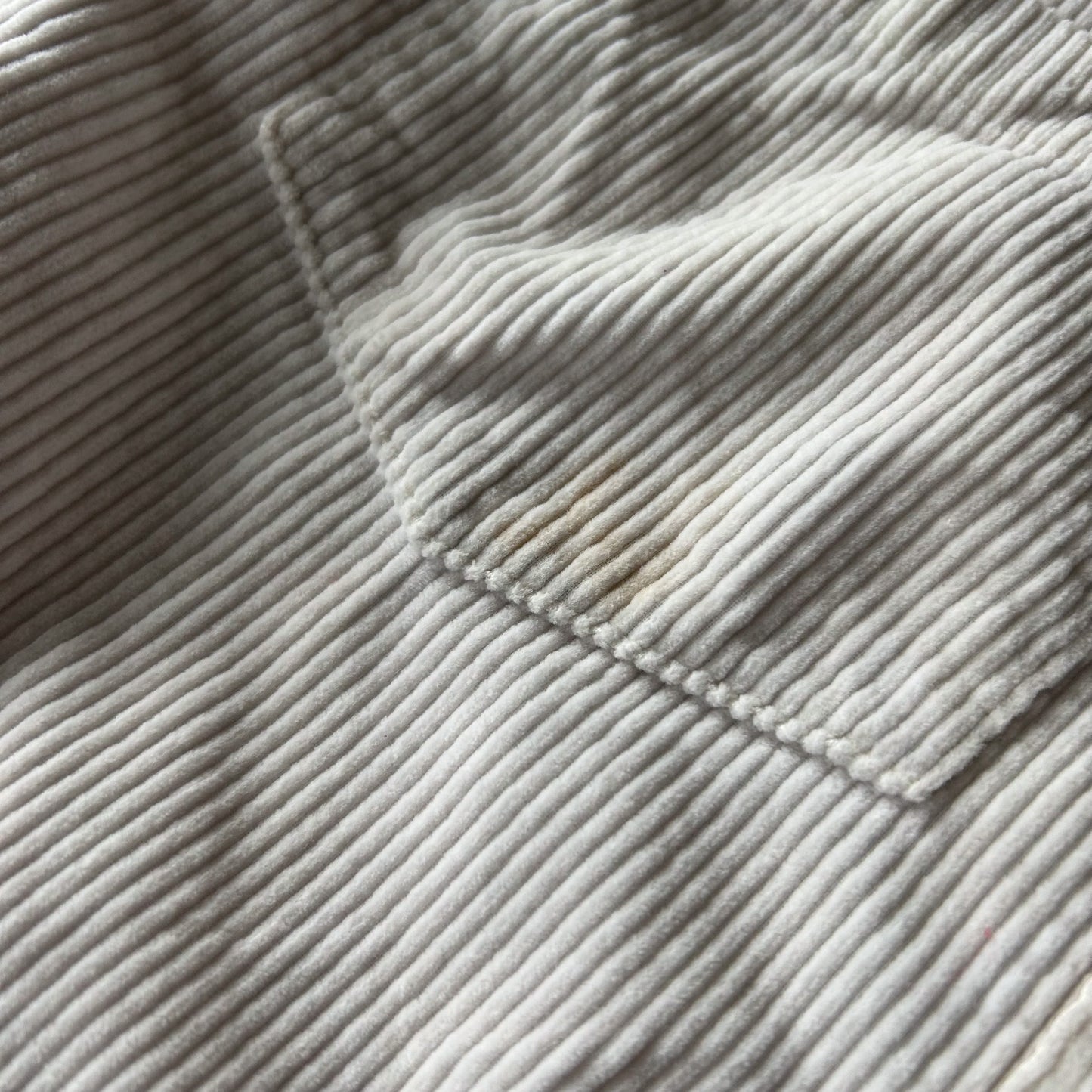 Beige Corduroy Button-Up Shirt with Pockets