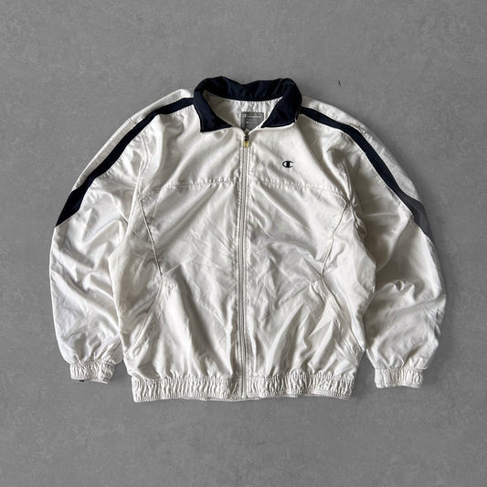 Champion White Navy Track Jacket