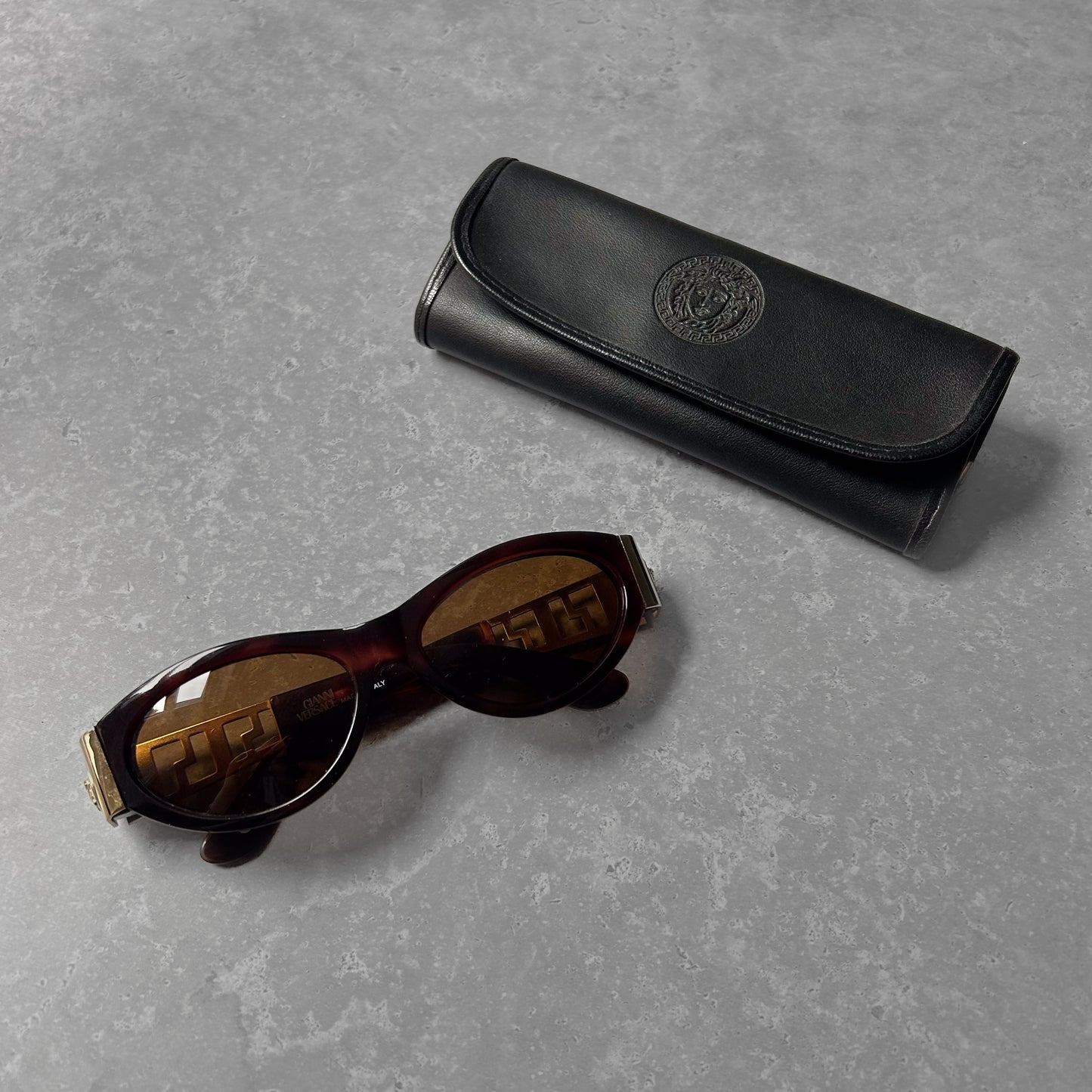 1990s | Vintage Versace Medusa and Tortoiseshell Sunglasses (MOD 492 COL900)