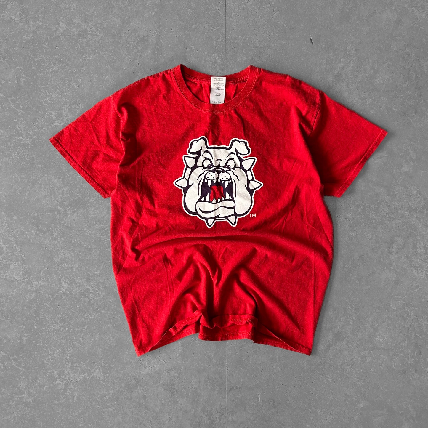 Red Gildan Bulldog Graphic Tee