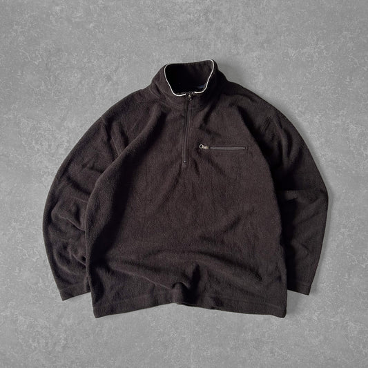 GAP Men's Black Fleece Half-Zip Pullover with Chest Pocket