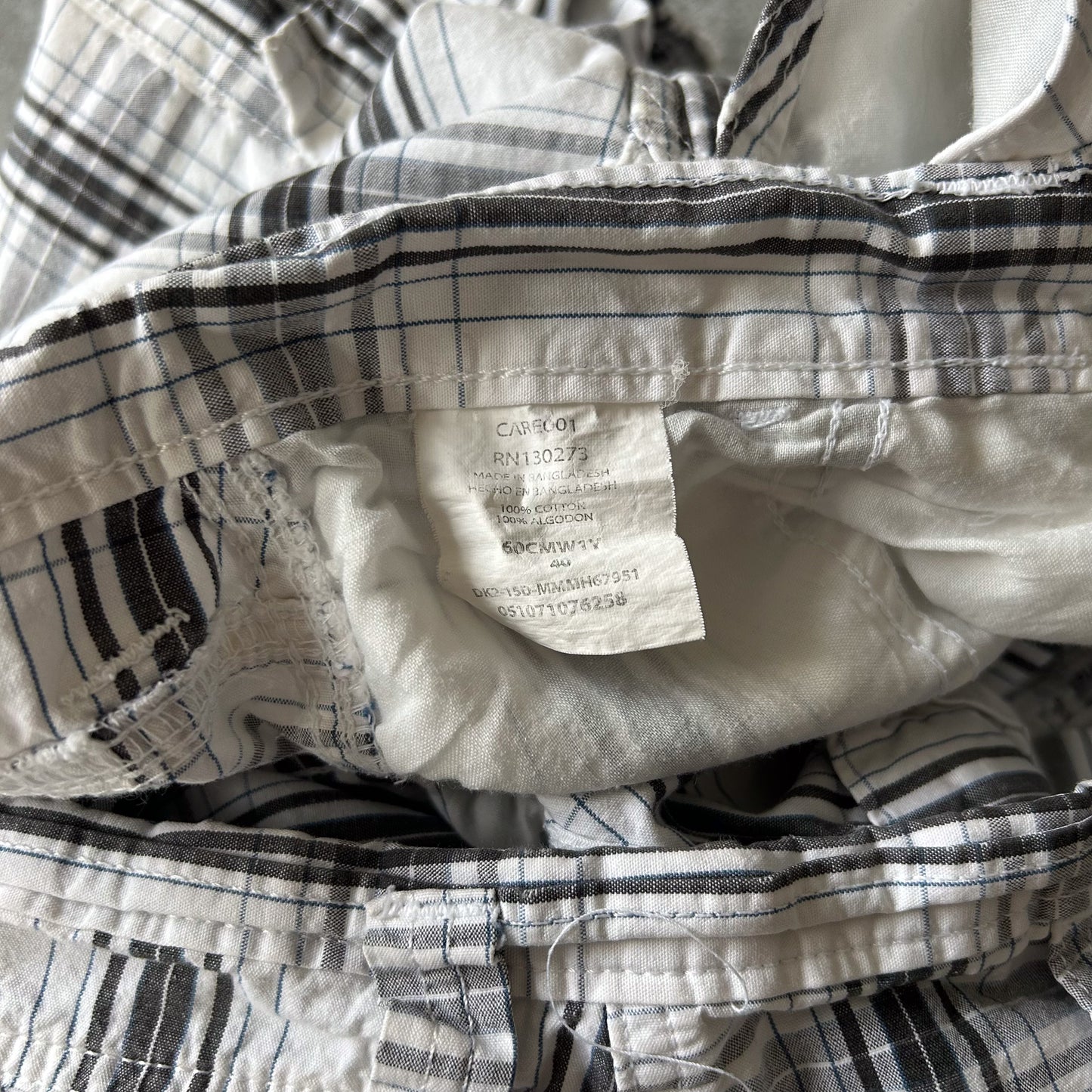 Wrangler White Plaid Cargo Shorts