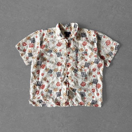 Gordon Linen Rayon Short-Sleeve Allover Print Shirt