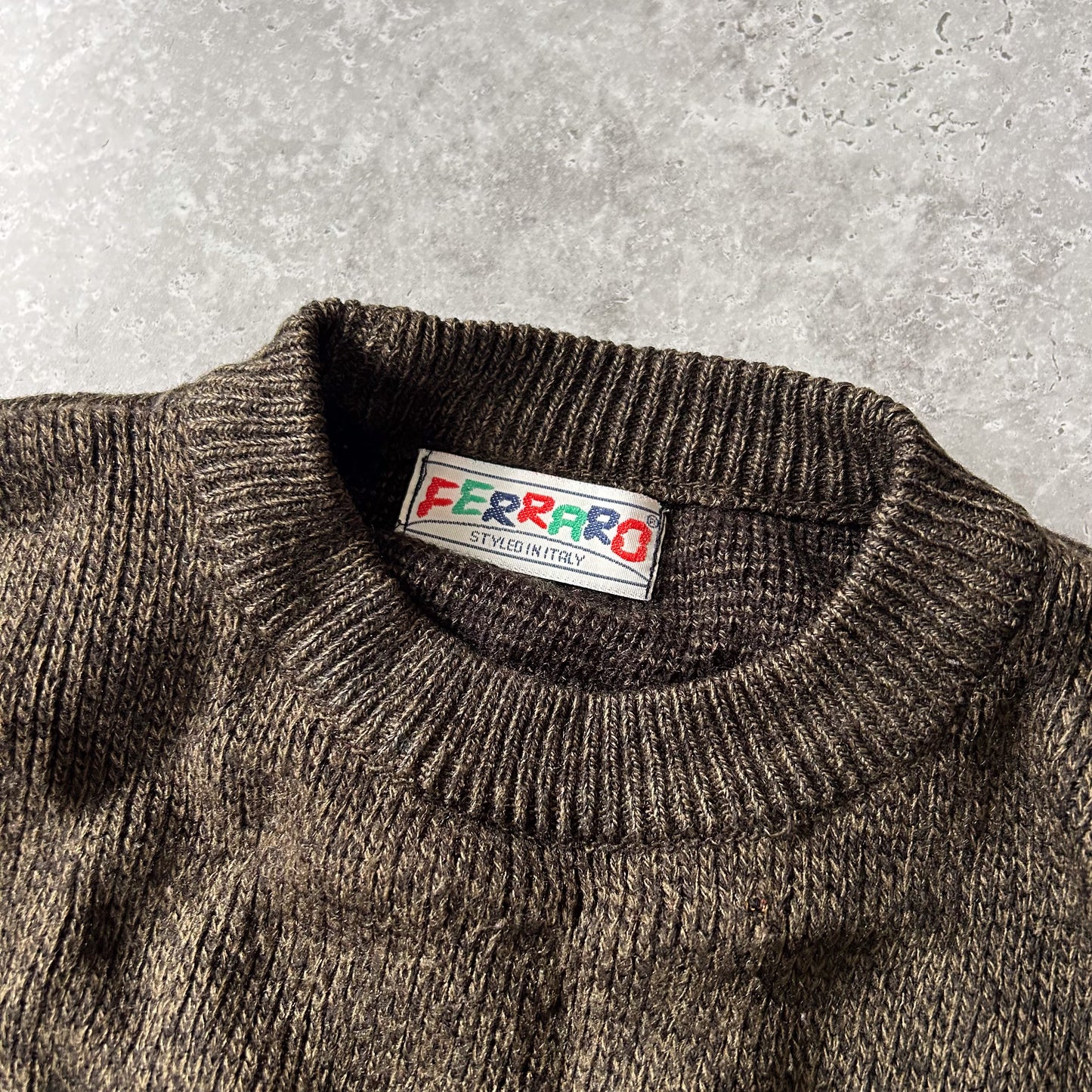 Ferraro Vintage Brown Fair Isle Jumper