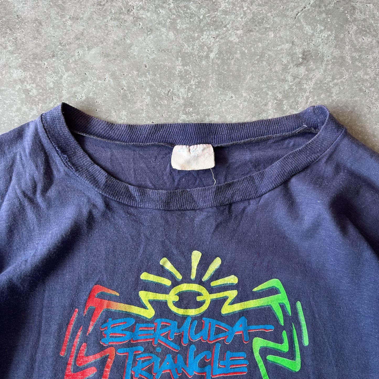 Vintage single stitch Bermuda Triangle Graphic  surf Tee