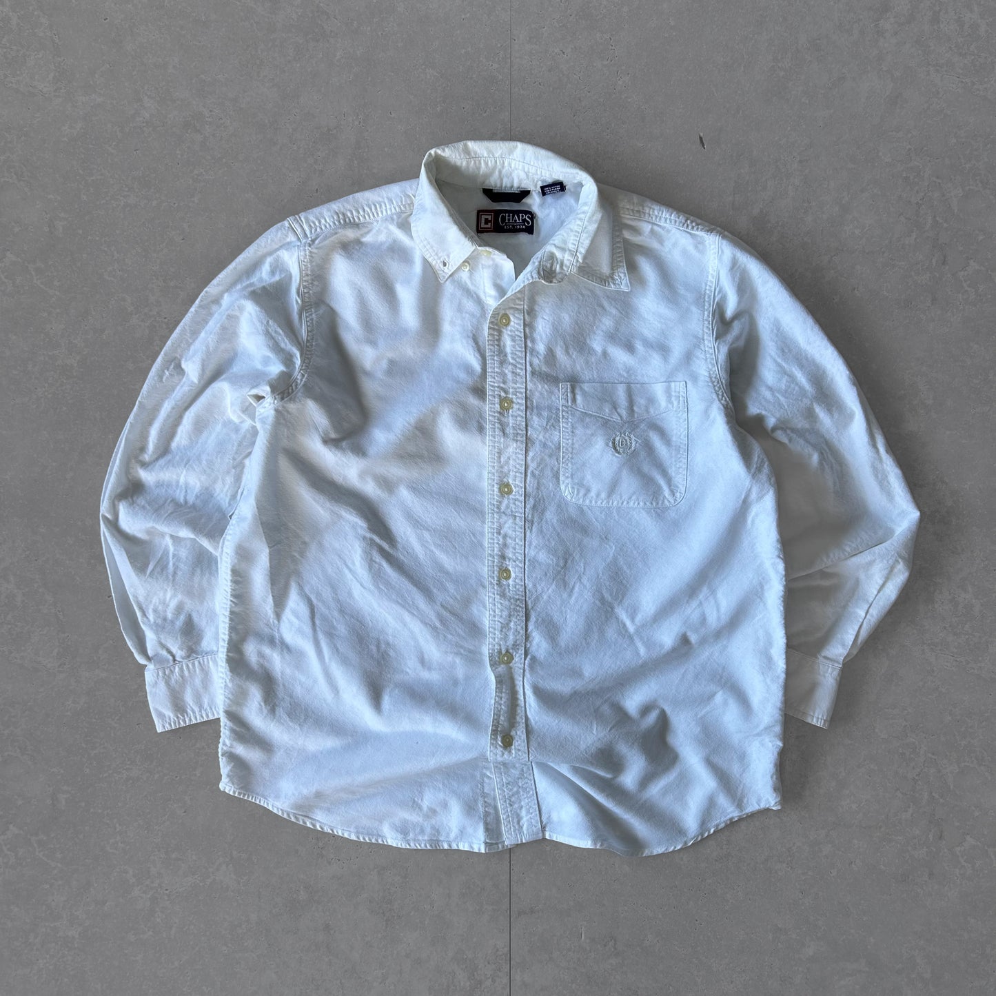 Chaps White Cotton Button-Down Shirt