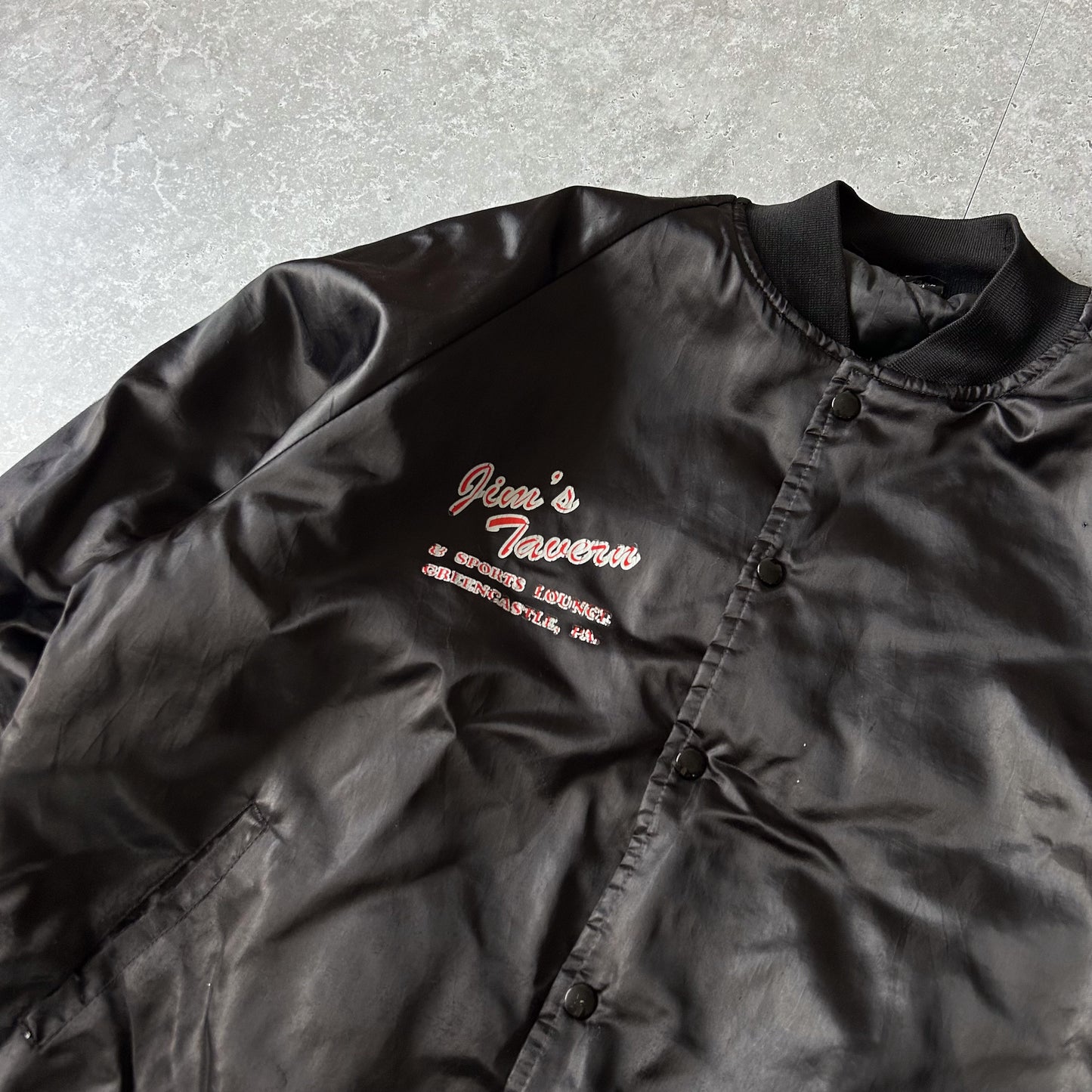 Jim's Tavern Satin Bomber Jacket