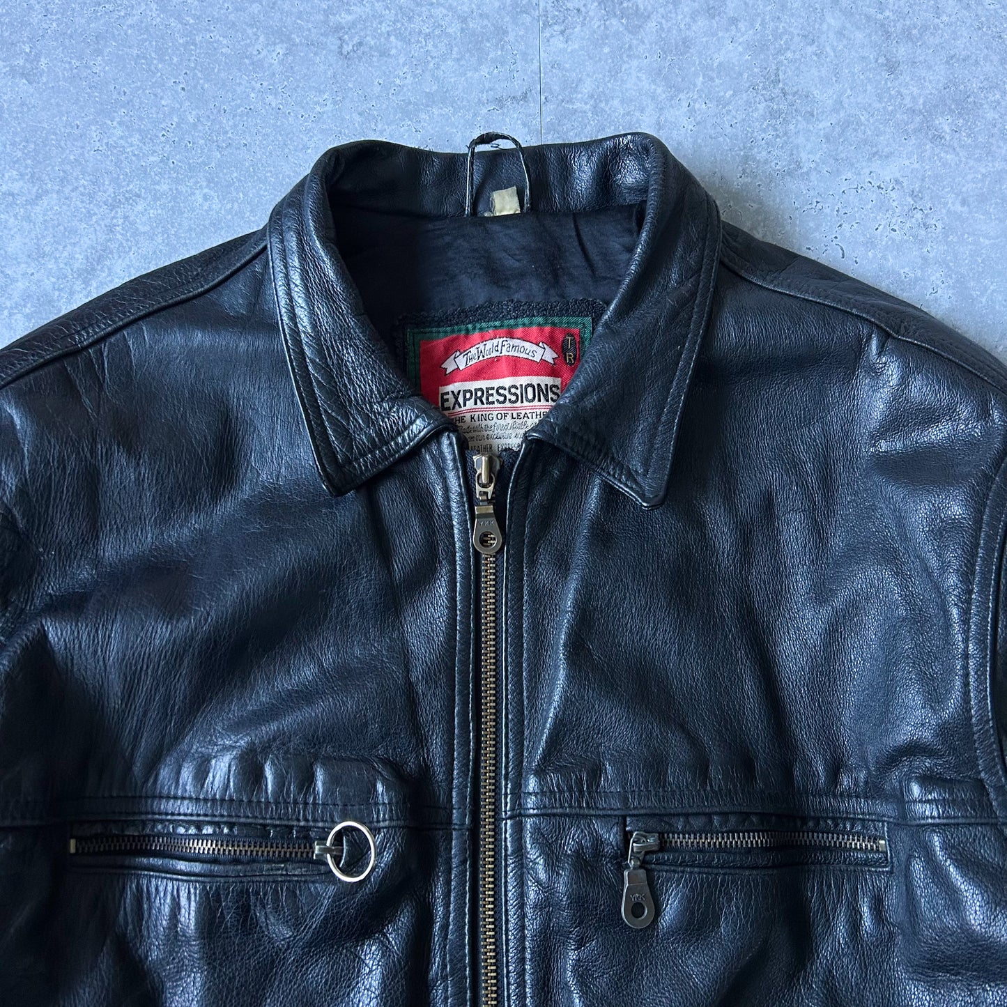 1990s | Vintage Expressions Black Leather Jacket