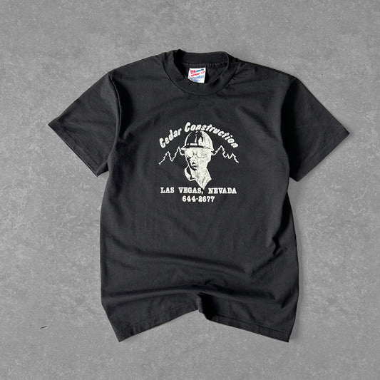 Vintage Hanes Heavyweight 50/50 Cedar Construction Las Vegas Graphic T-Shirt