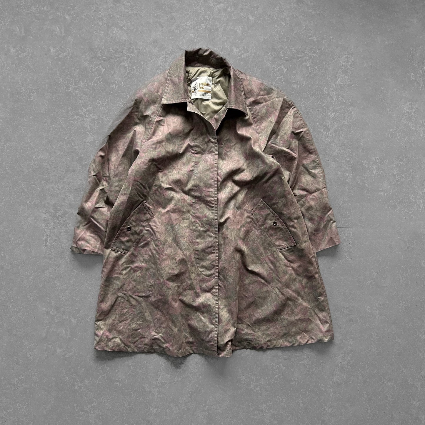 London Fog Camouflage Floral Parka Coat