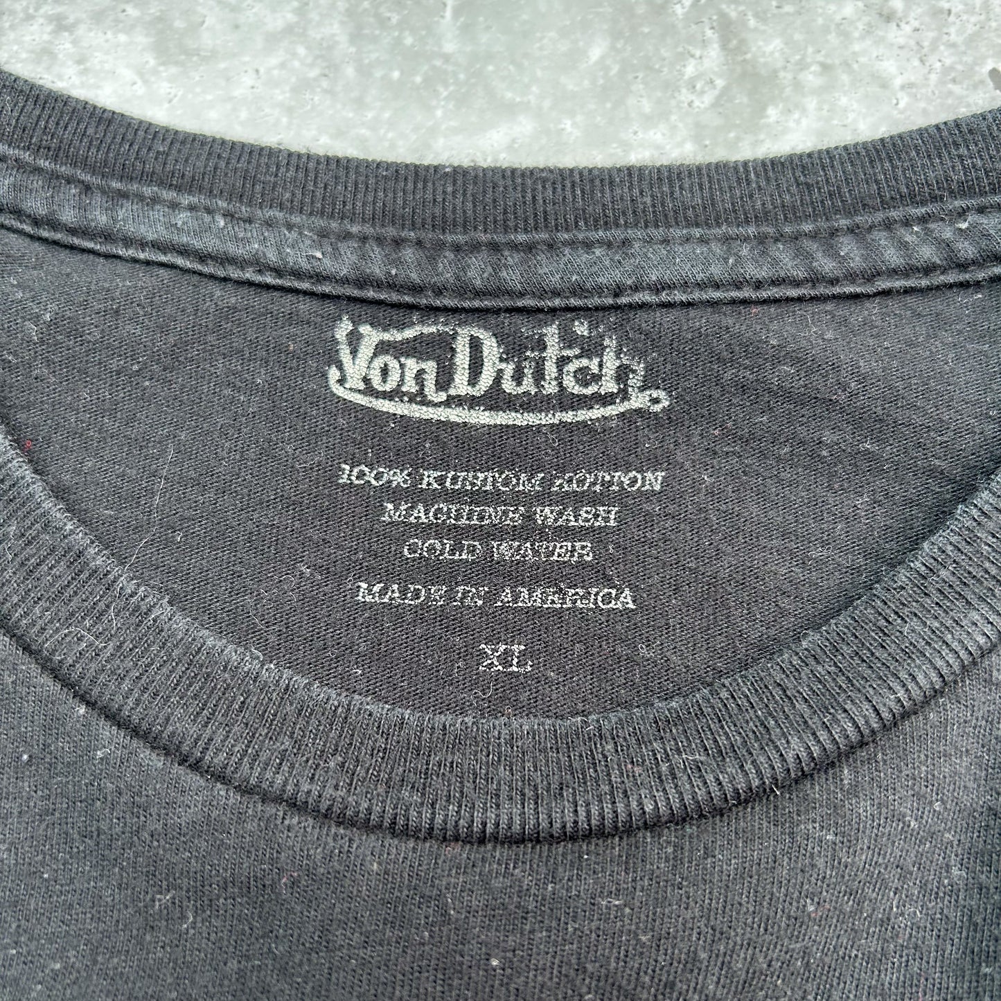 Von Dutch Graphic T-Shirt with Patches - Black (XL)