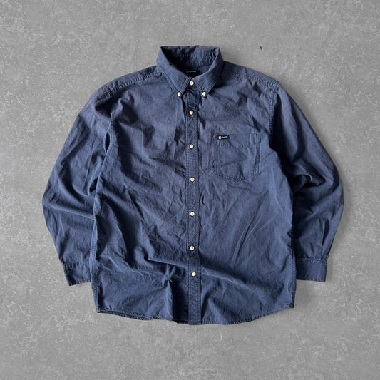 Chaps Indigo Cotton Button-Down Shirt Size L Men's