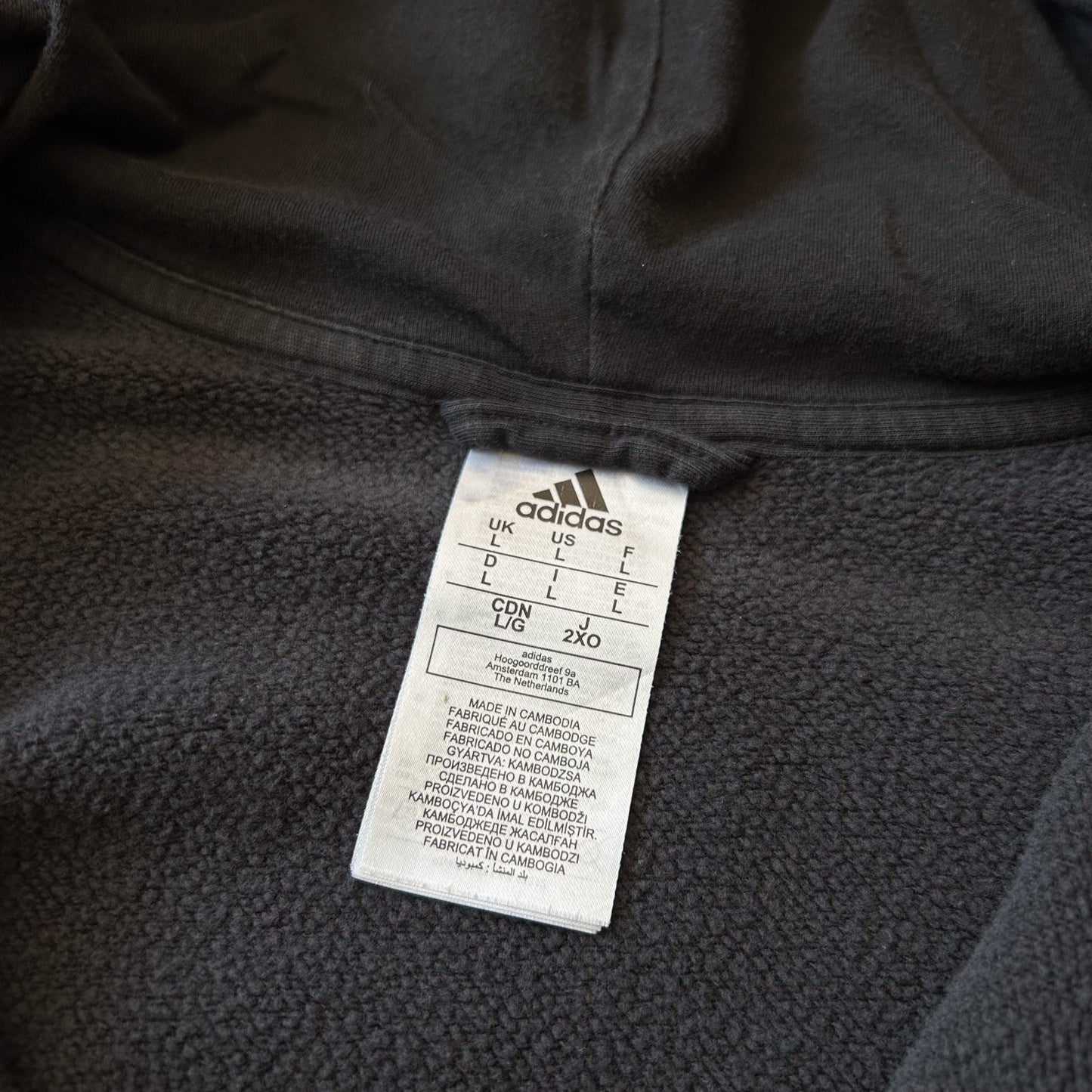 Adidas Black Zip-Up Hoodie with Side Stripes