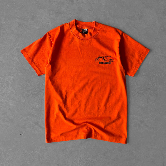 Vintage Single Stitch Palumbo Construction Orange Pocket Logo Tee (Made in USA)