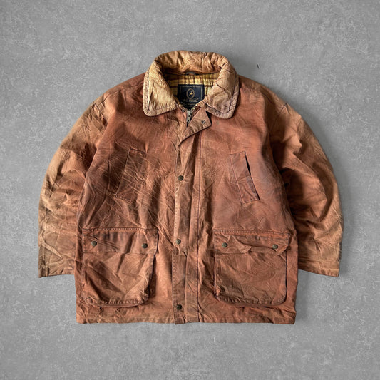 P.G.FIELD Rust Waxed Cotton Field Jacket with Corduroy Collar