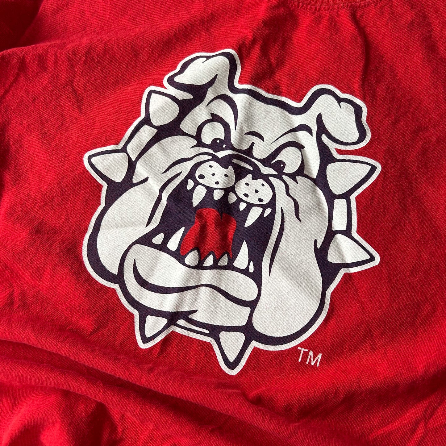 Red Gildan Bulldog Graphic Tee