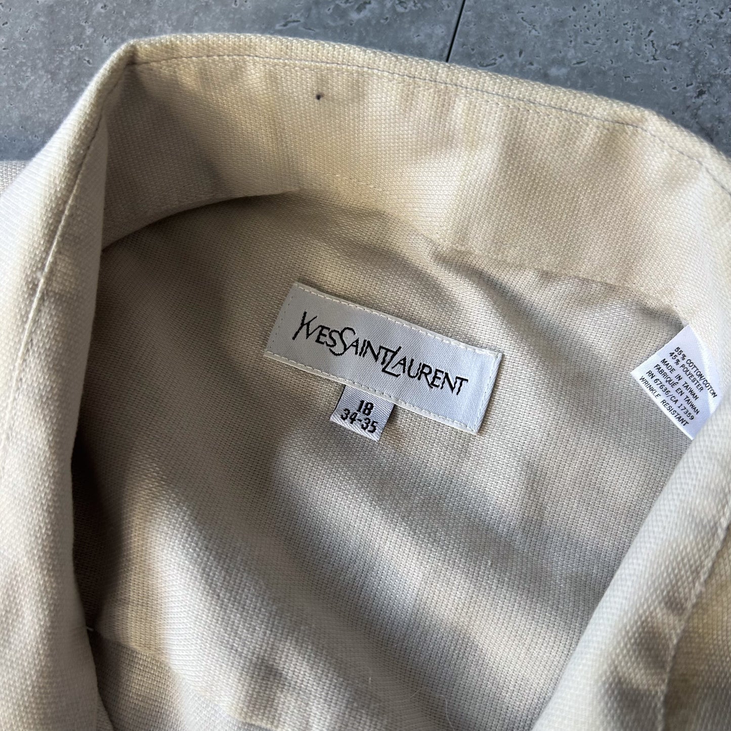 Yves Saint Laurent Beige Button-Down Shirt