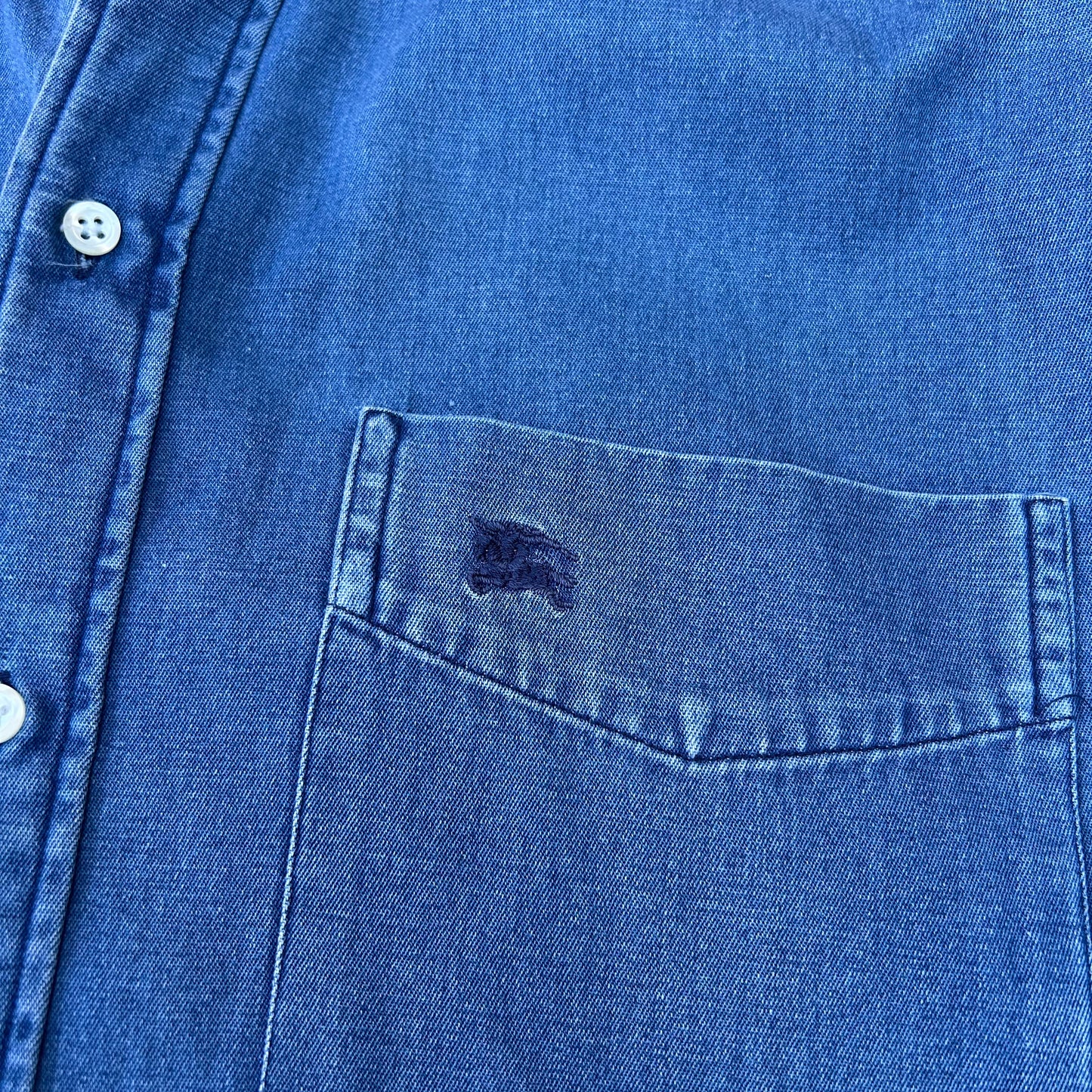 1990s | Burberrys Denim Short Sleeve Shirt