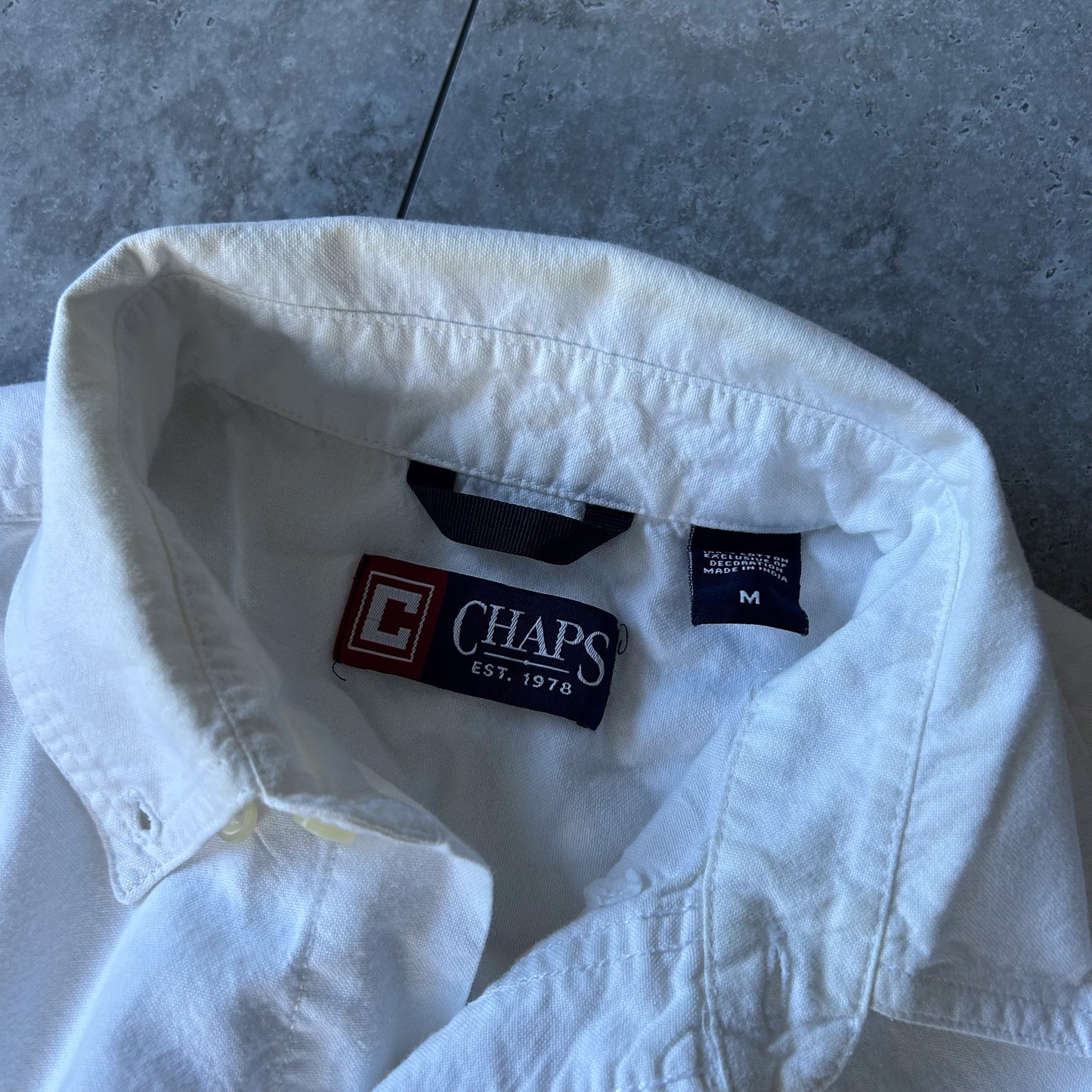 Chaps White Cotton Button-Down Shirt