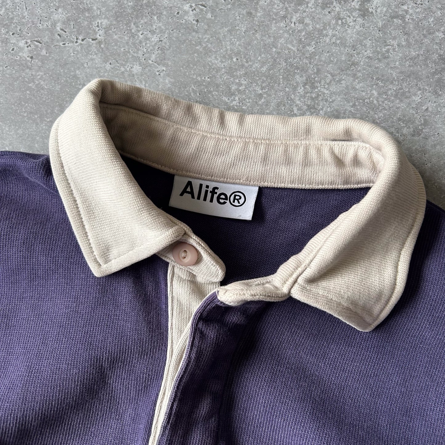 2000s - alife embroidered colorblock rugby shirt