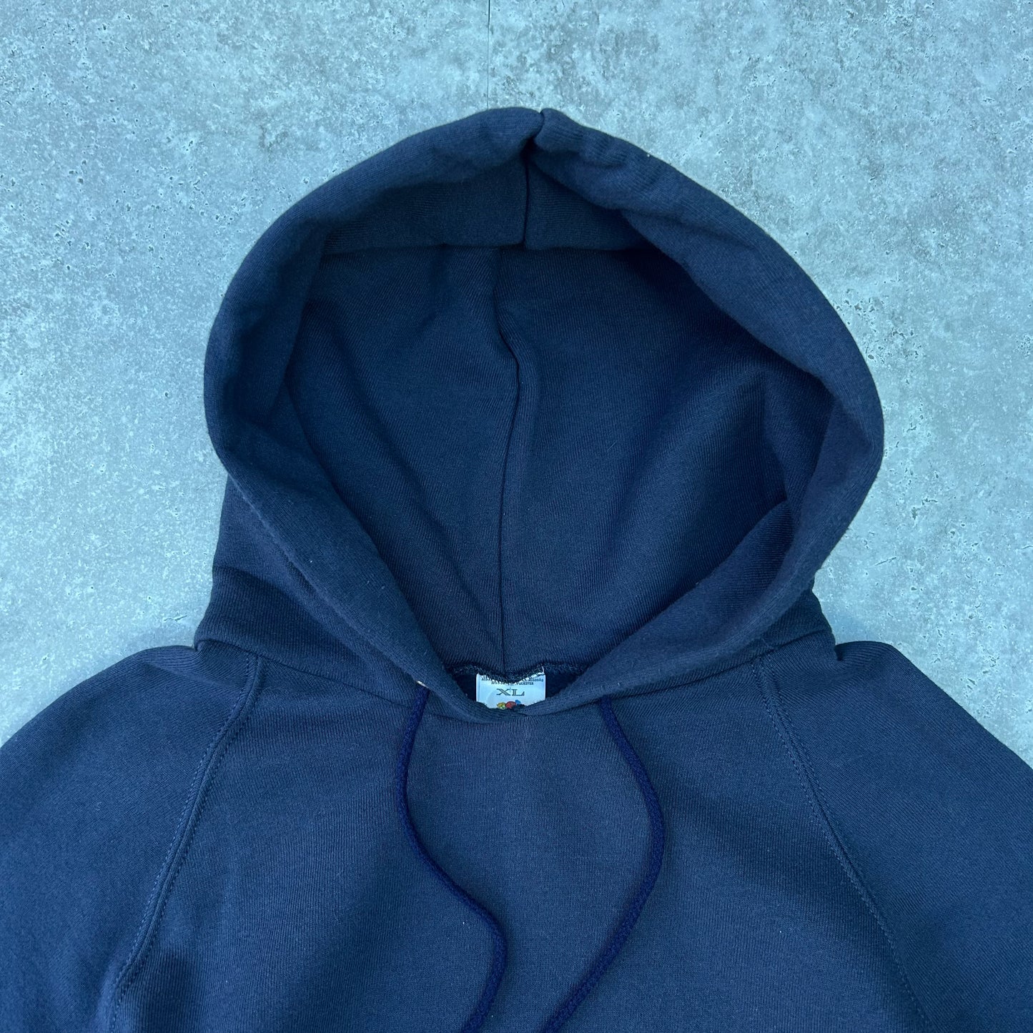 1990s | Fruit Of The Loom  Navy Blue Hoodie