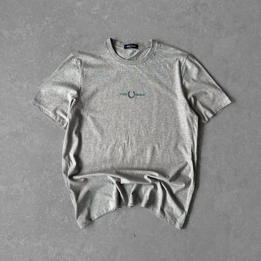 Fred Perry Embroidered Logo Grey Crewneck T-Shirt