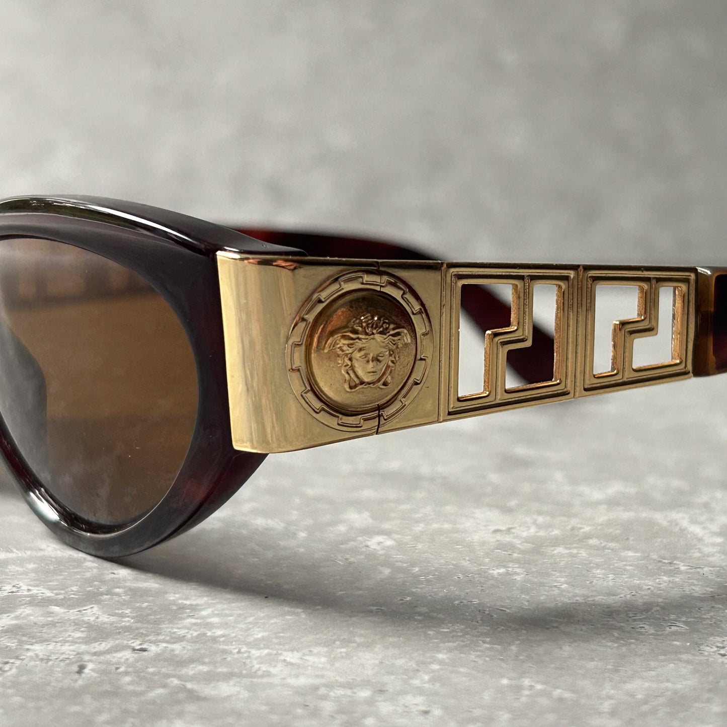 1990s | Vintage Versace Medusa and Tortoiseshell Sunglasses (MOD 492 COL900)