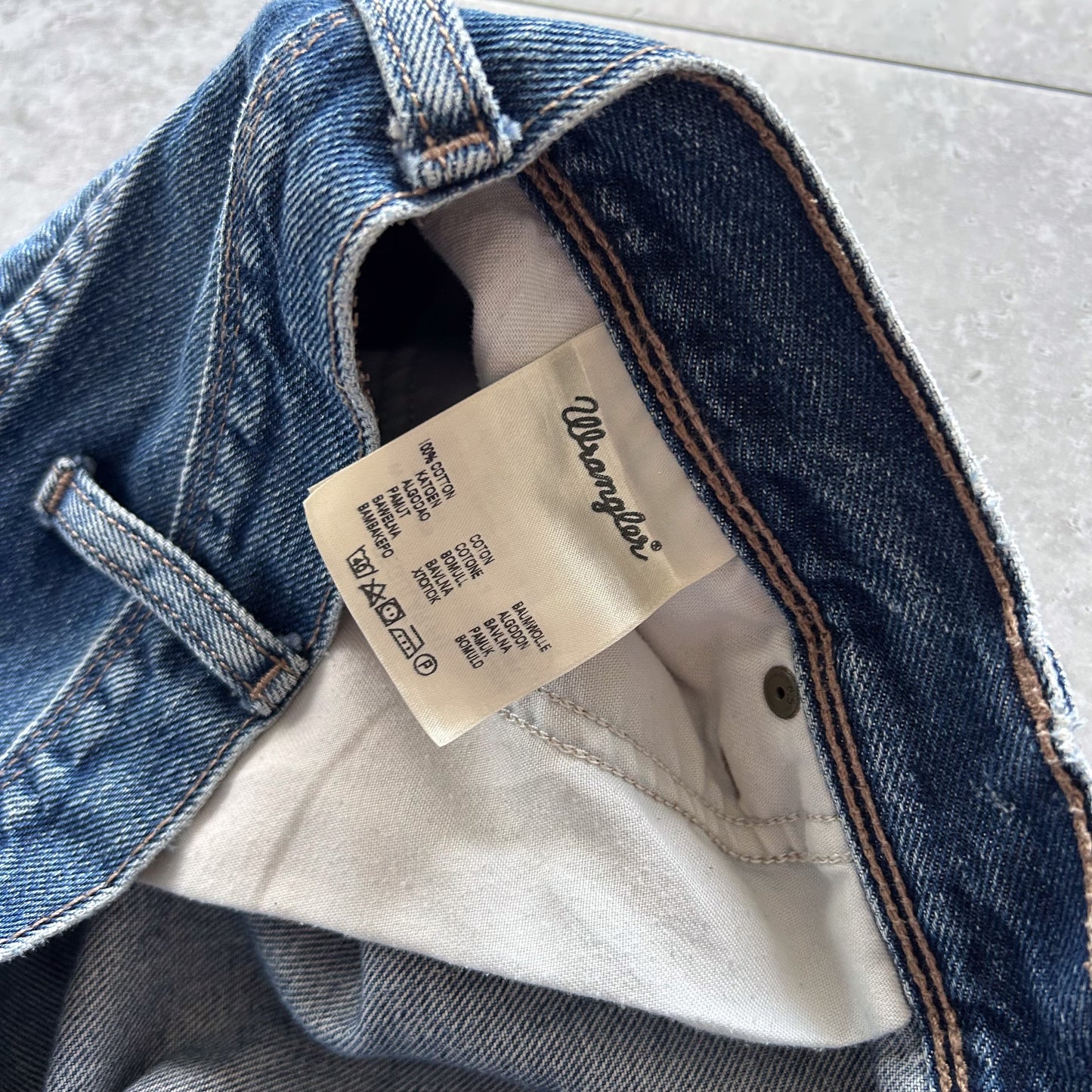 Wrangler Blue Distressed Denim Jeans