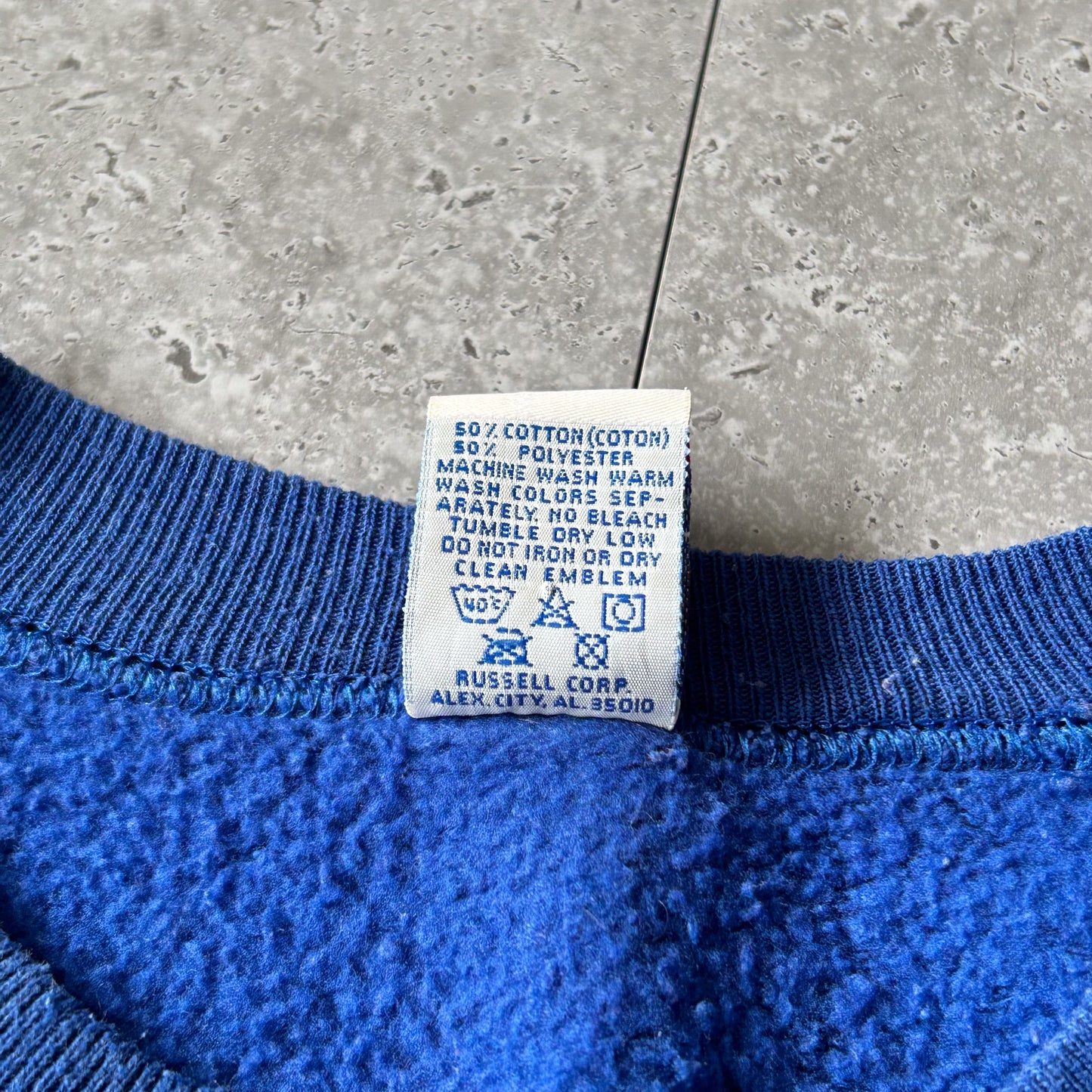 1990s - vintage russell athletic royal blue crewneck