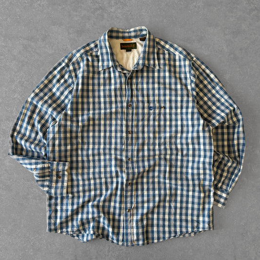 Vintage Timberland Blue Checkered Long Sleeve Shirt