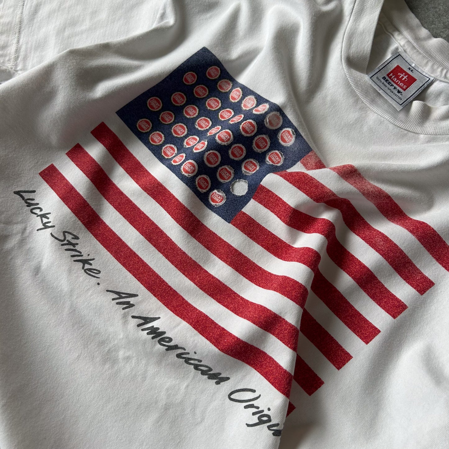 Vintage Lucky Strike American Flag Graphic T-Shirt