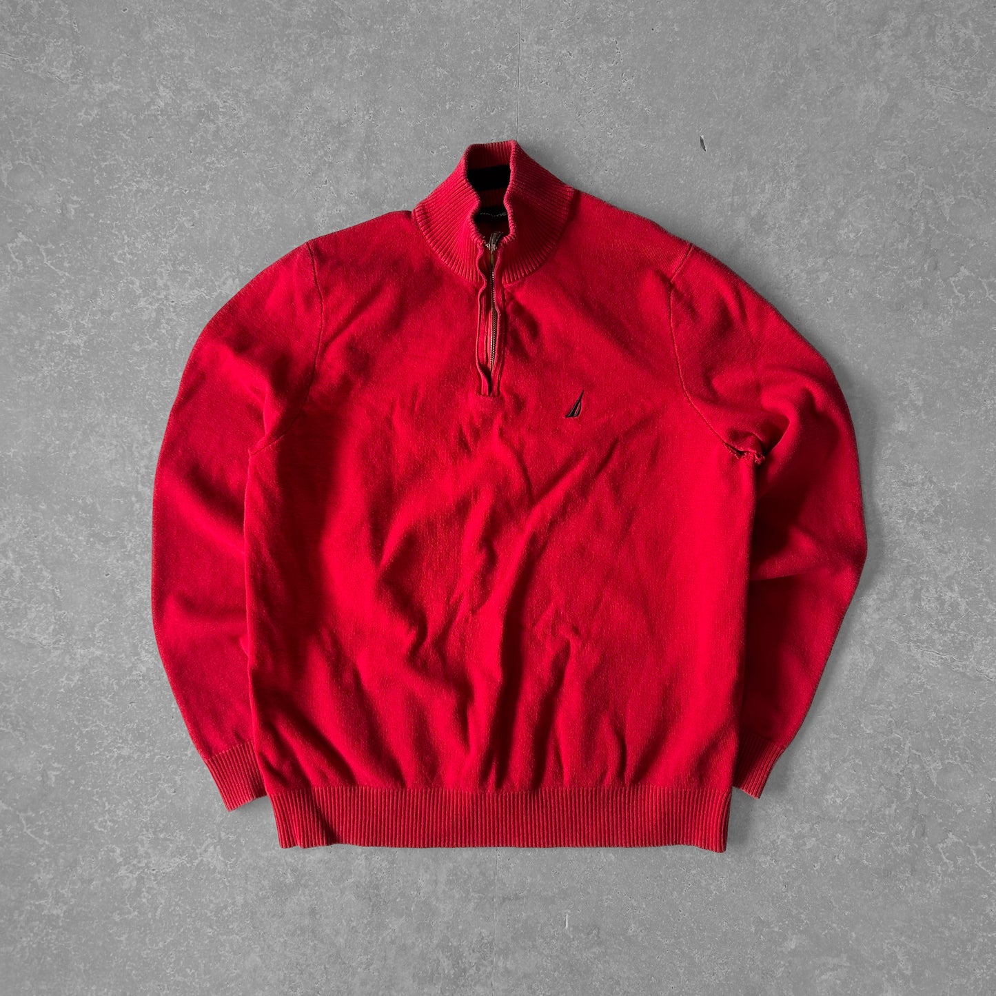Nautica Red Quarter-Zip Knit Jumper