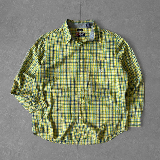 Chaps Yellow and Green Checkered Shirt