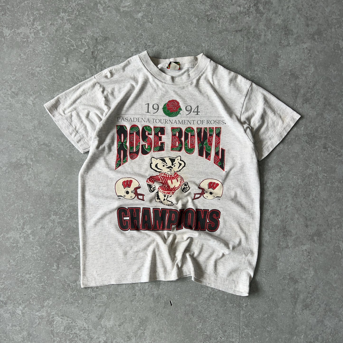 Vintage Men's Single Stitch Tsi 1994 Rose Bowl Wisconsin Badgers Wisconsin Badgers Tee
