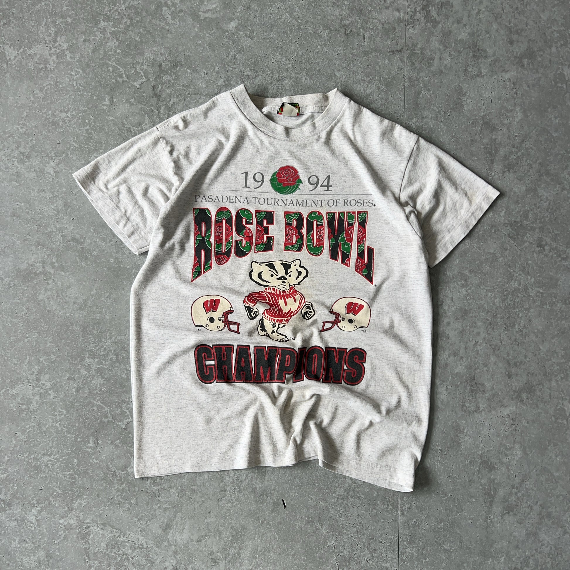 Vintage Men's Single Stitch Tsi 1994 Rose Bowl Wisconsin Badgers Wisconsin Badgers Tee