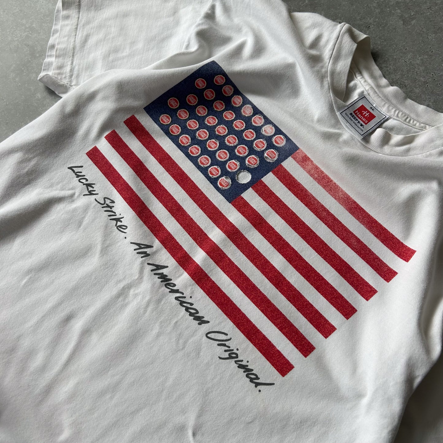 Vintage Lucky Strike American Flag Graphic T-Shirt