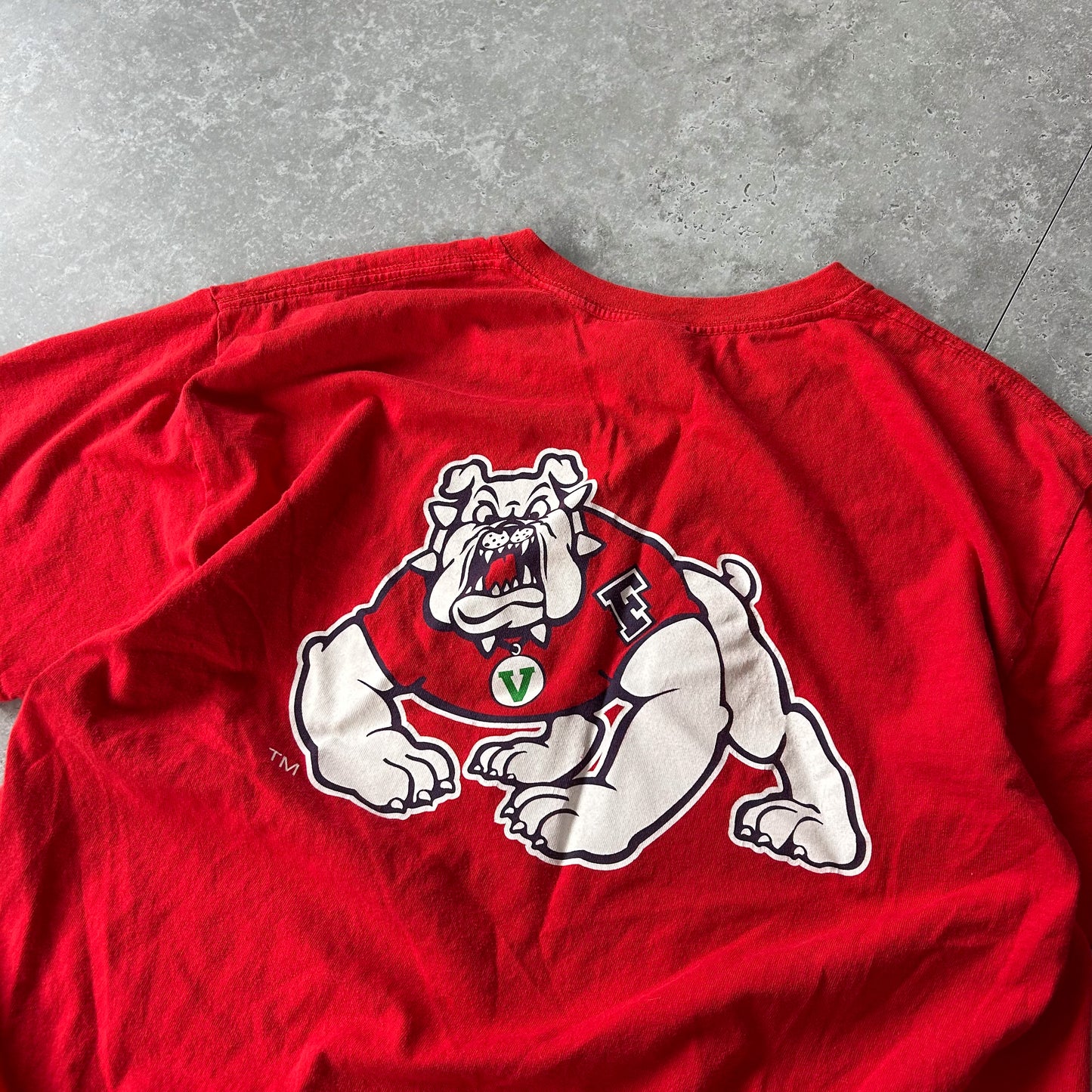 Red Gildan Bulldog Graphic Tee