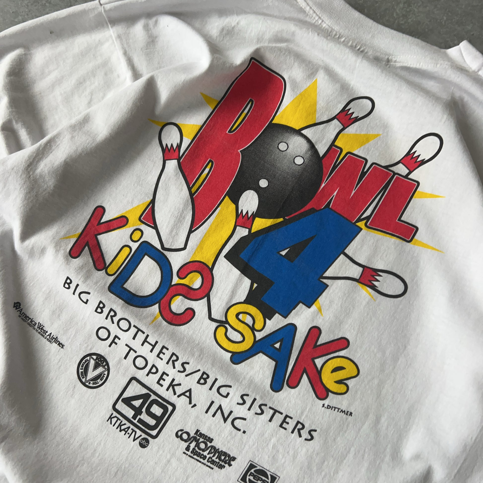 Vintage Men's Single Stitch Fruit Of The Loom Bowl for Kid's Sake Tee