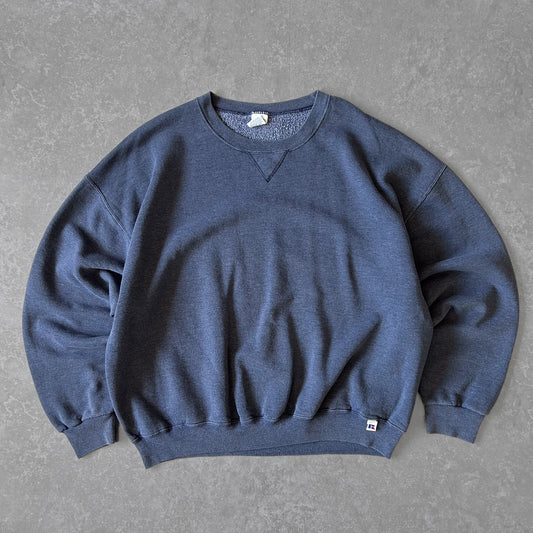 1990s - Vintage Russell Athletic Navy Blue Sweatshirt